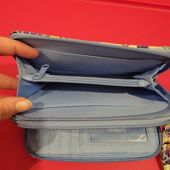 Vera Bradley Pansies Floral Double Zipper Floral Clutch/Wristlet Purse - Picture 5 of 12